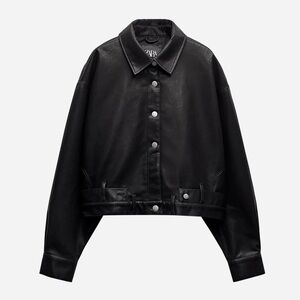 Zara Women's Sleek Black Leather Jacket